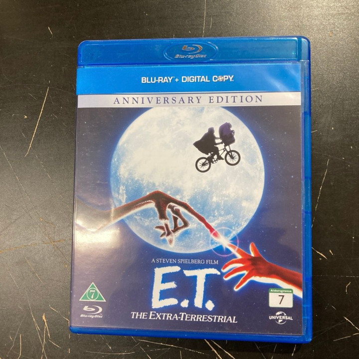 E.T. - The Extra Terrestrial (anniversary edition) Blu-ray (VG/M-) -draama/sci-fi-